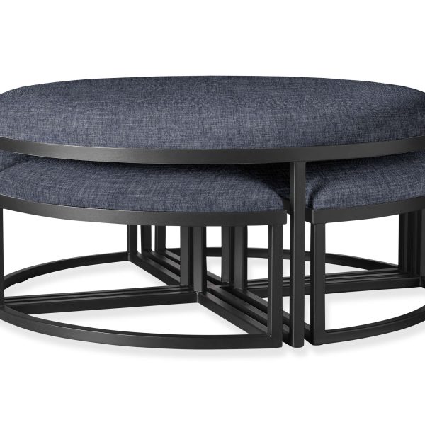 Palmer Upholstered Round Nesting Ottoman